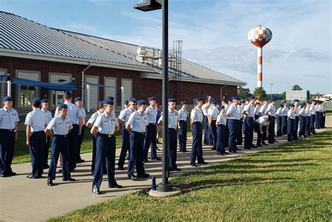 Coast Guard JROTC cadets participating in a drill competition