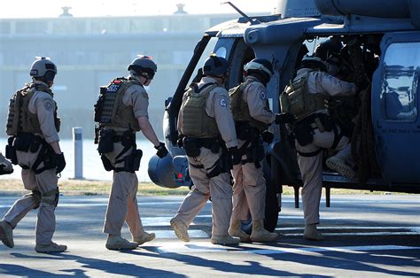 Coast Guard Law Enforcement with Machine Gun