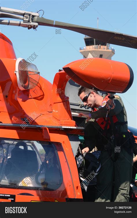 Coast Guard pilot in flight