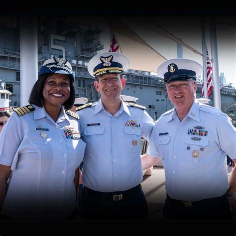 Coast Guard Reserve members participate in a ceremony