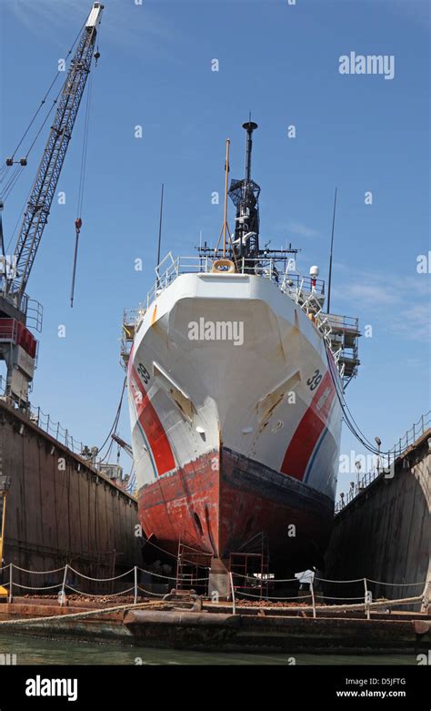 Coast Guard Ship in Dry Dock