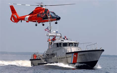 US Coast Guard sailors on patrol