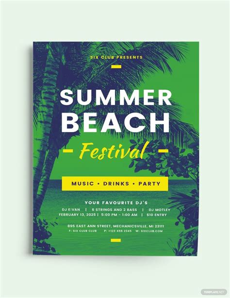 Coastal Beach Flyer Template