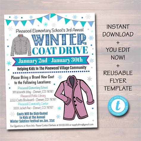 Coat Drive Flyer Design Layout