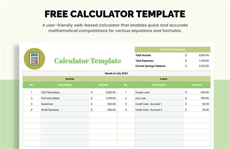 CoC Calculation Excel Template