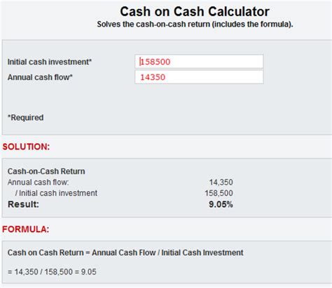 CoC Calculation with Tax Benefits