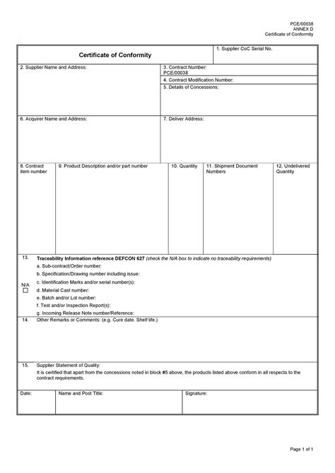 CoC Excel Template