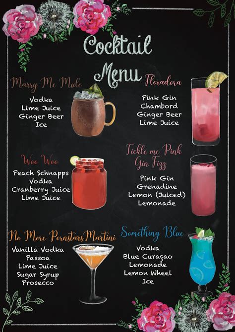 Cocktail Menu Ideas