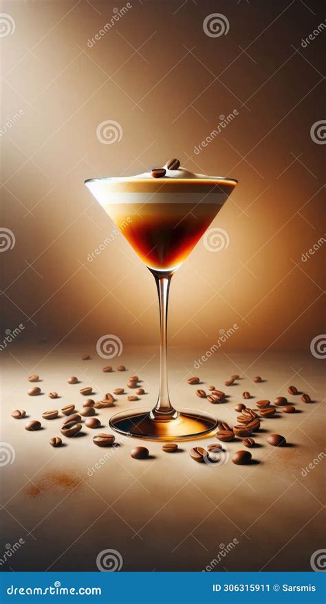 A coffee-based cocktail garnished with coffee beans