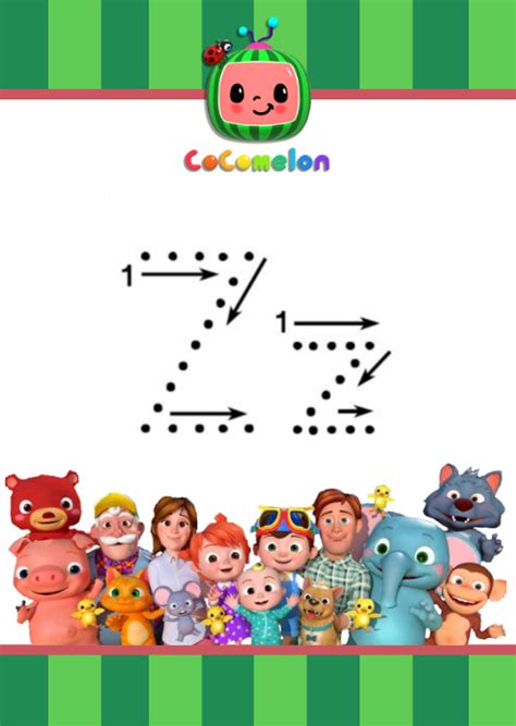 Cocomelon Alphabet Tracing Template