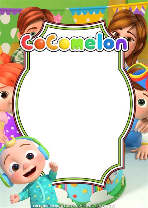 Cocomelon Background Invitation Template