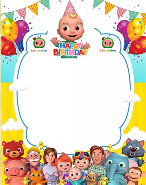 Cocomelon Birthday Card Template 3