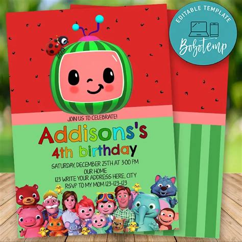 Cocomelon Birthday Party Invitation 9