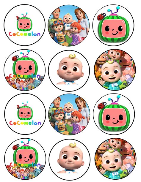 Cocomelon cupcake toppers