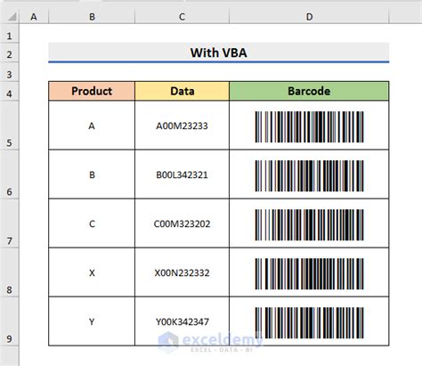 Code 128 Barcode Font for Excel