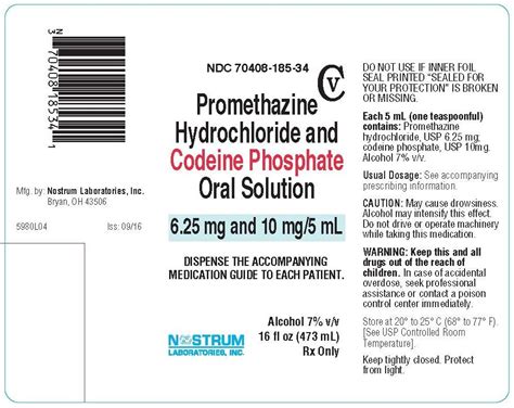 Codeine Promethazine Regulations