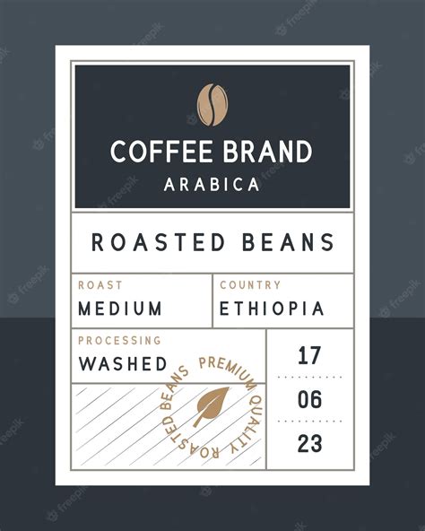 Coffee bean label template