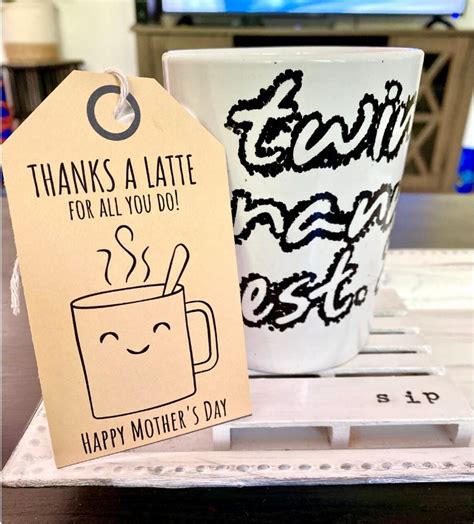 Thanks a Latte free printable coffee gift tag