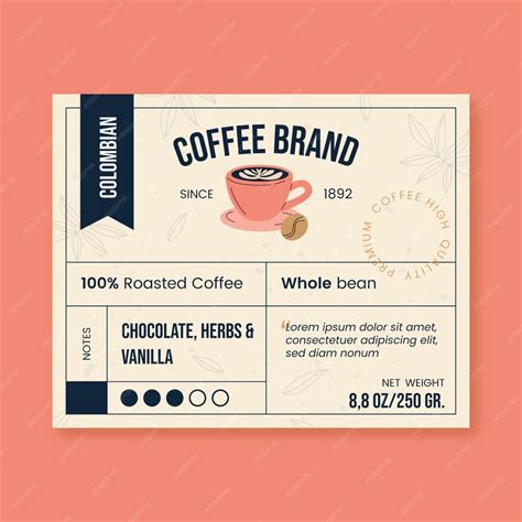 Coffee label templates word