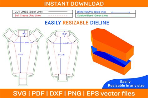 Coffin Box Template with Lid