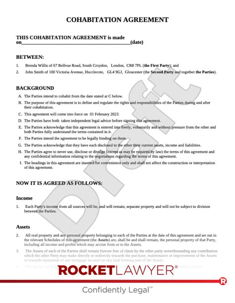 Cohabitation Agreement Template Gallery Image 4