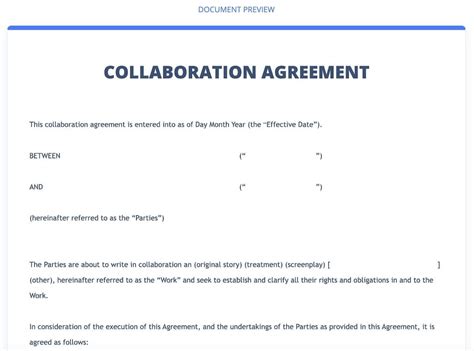 Collaboration template example