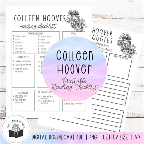 Colleen Hoover Reading List Printable