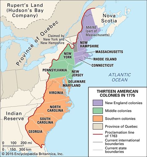 Colonial America Map for Education