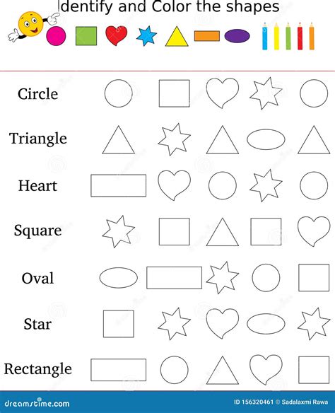 Color and shape worksheets for kids