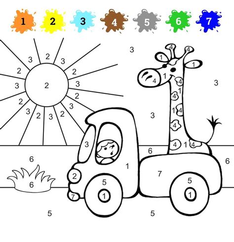 Color by Number Coloring Pages for Children