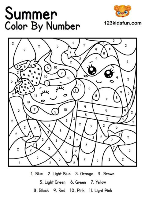 Color by Number Coloring Pages for Kids Free