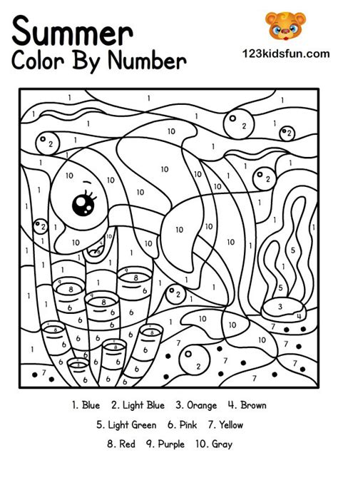 Color by Number Coloring Pages for Preschoolers