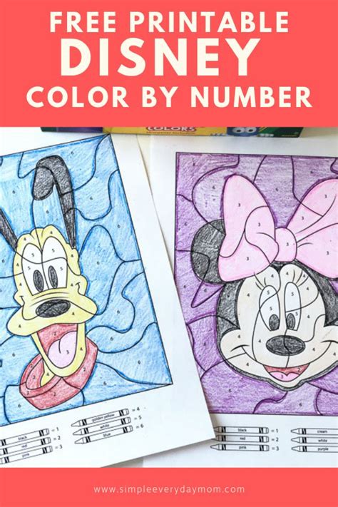 Disney Color By Number Printables For Kids