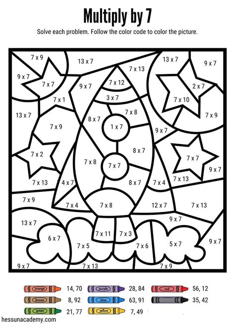 Color by Number Math Multiplication