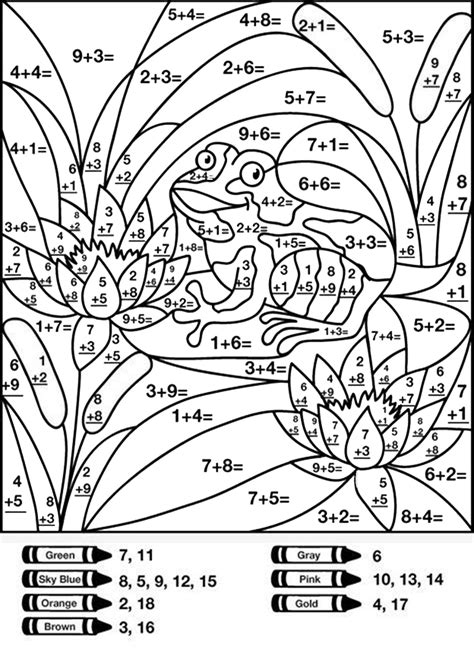 Color by Number Math Printables for Kids