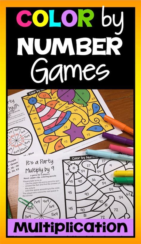 Color by Number Multiplication Games