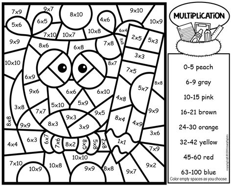 Color by Number Multiplication Worksheet