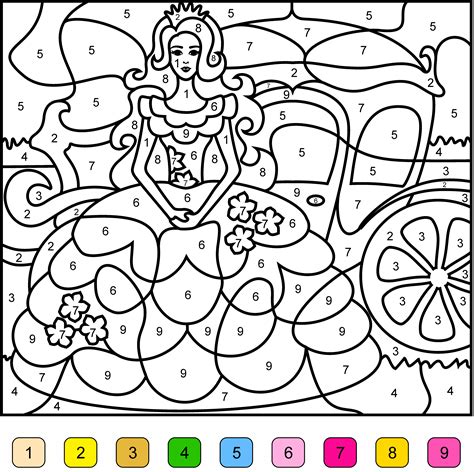 Color by Number Princess Printables