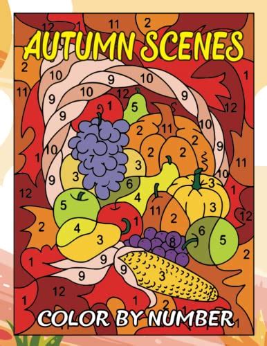 Seasonal scenes color by number printables