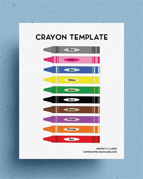 Color Crayon Template for Kids