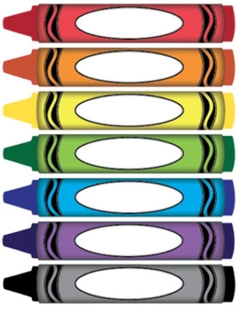 Color Crayon Template for Preschoolers