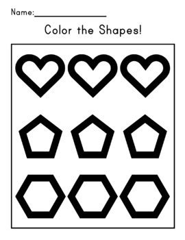 Color Inside The Lines Worksheet for Preschoolers