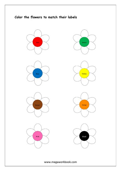 Color recognition worksheets