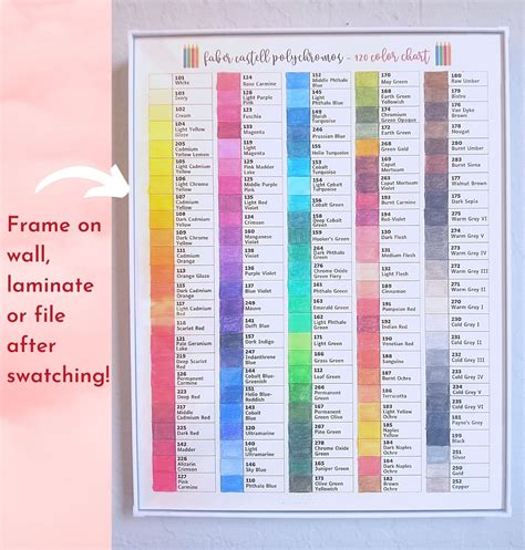 Color Swatch Chart for Crafters