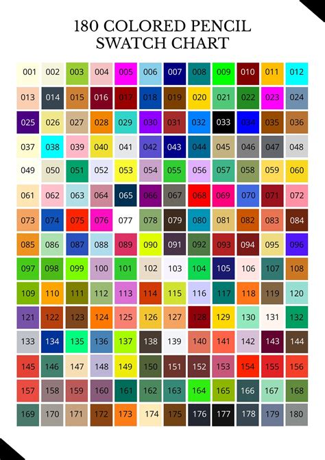 Color Swatch Chart for Fashion Design