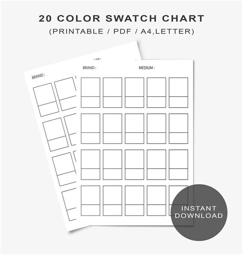 Color Swatch Chart Template 2