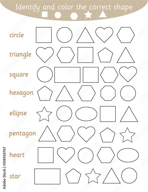 Color the Shapes Worksheets for Kids