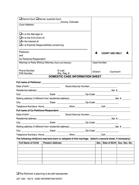 Colorado Divorce Forms Printable