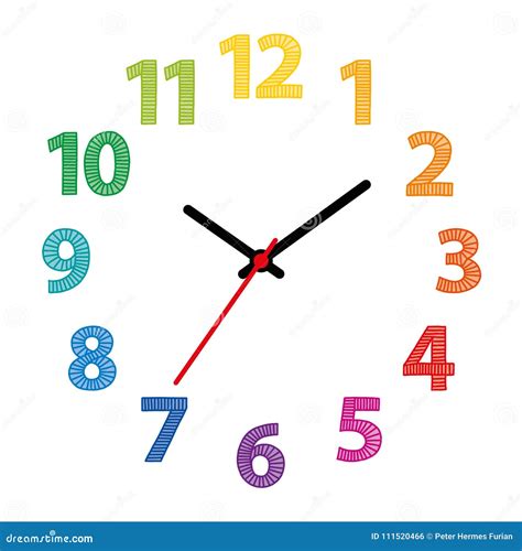 Colorful Analog Clock Face