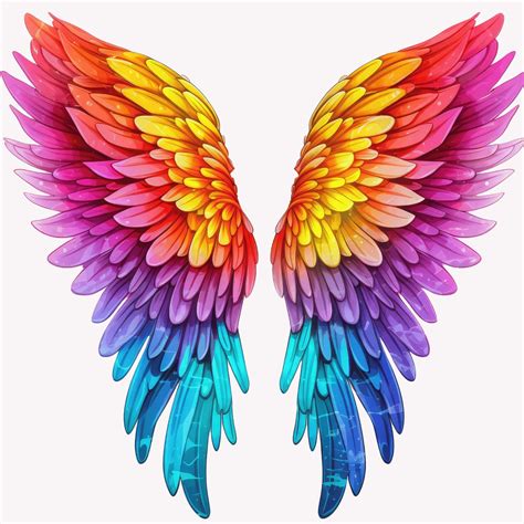 Colorful Angel Wing Template